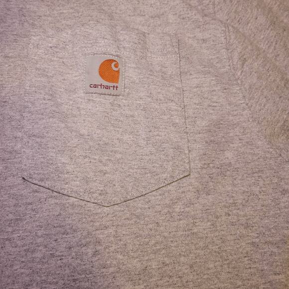 Carhartt Men's Workwear Pocket Long Sleeve Gray T-Shirt Medium Basic Staple - Picture 4 of 8